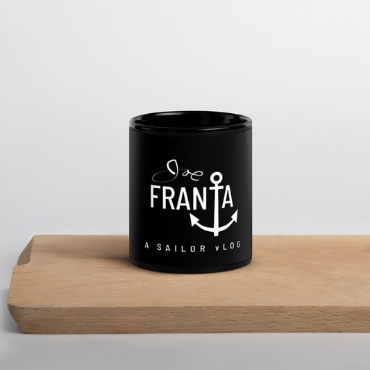 Joe Franta Logo Black Glossy Mug